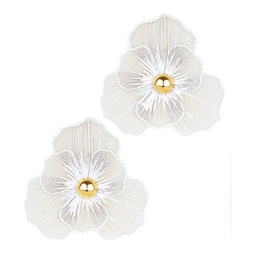 Eleanor Flower Stud Earrings | White-Earrings-Twist-The Grove