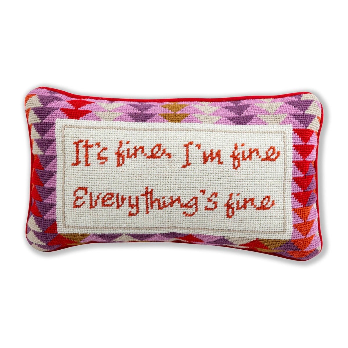 Everything's Fine Needlepoint Pillow - Throw Pillows - Furbish Studio - The Grove