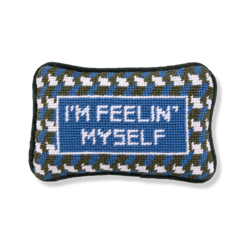 Feelin' Myself Mini Needlepoint Pillow-Throw Pillows-Furbish Studio-The Grove