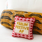 Festive AF Needlepoint Pillow - Throw Pillows - Furbish Studio - The Grove