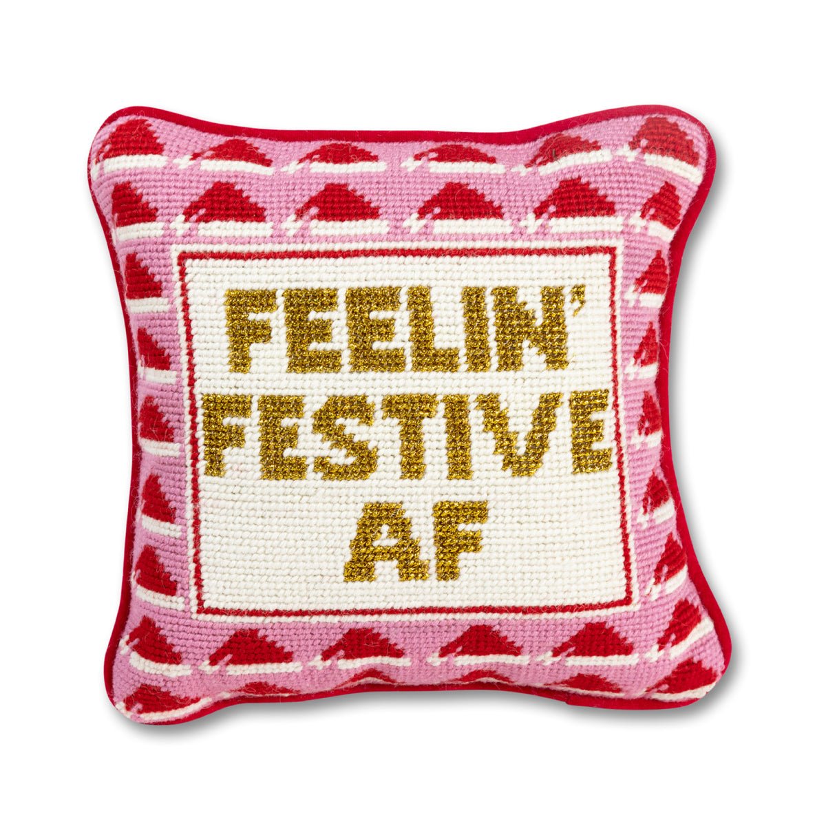 Festive AF Needlepoint Pillow - Throw Pillows - Furbish Studio - The Grove