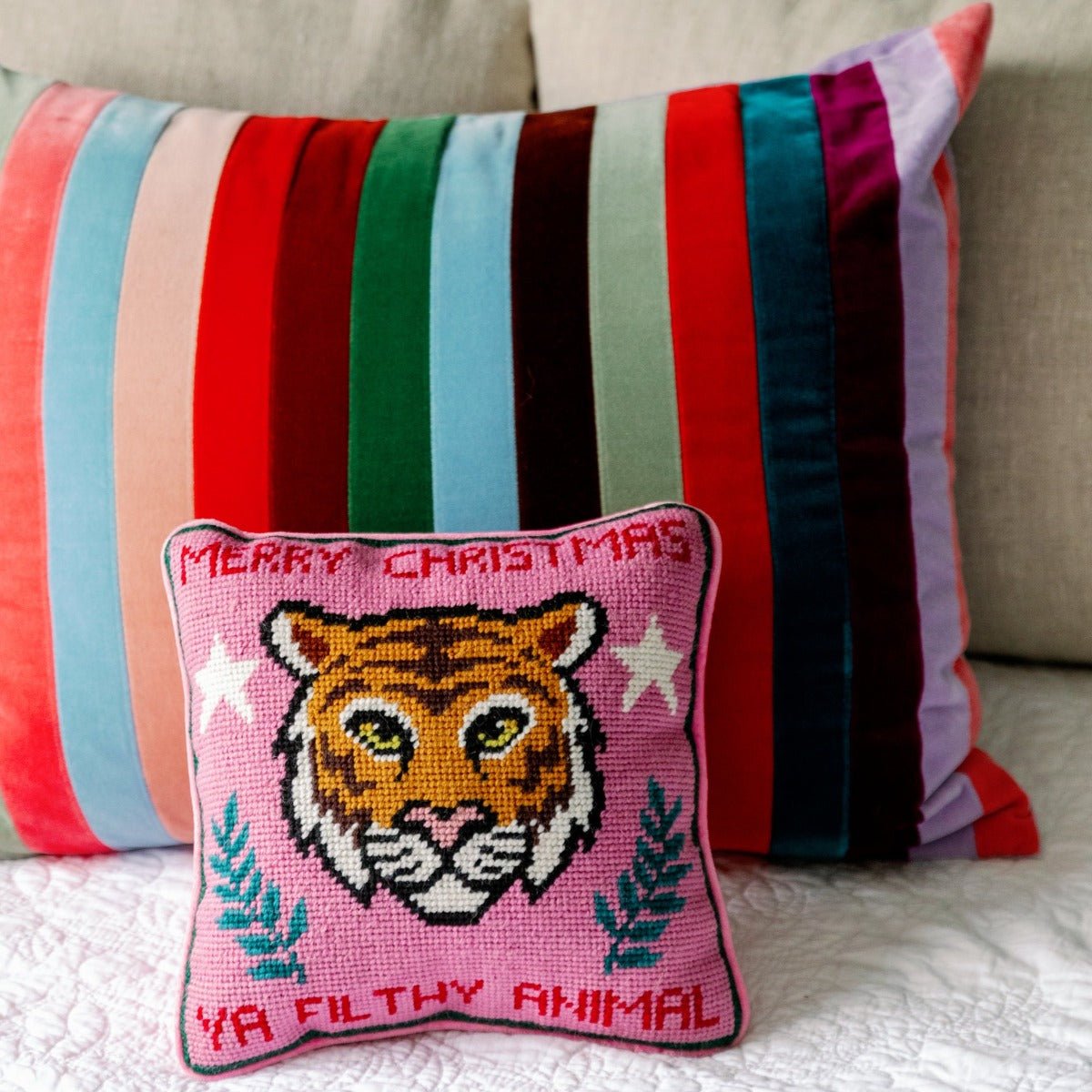 Filthy Animal Needlepoint Pillow - Throw Pillows - Furbish Studio - The Grove