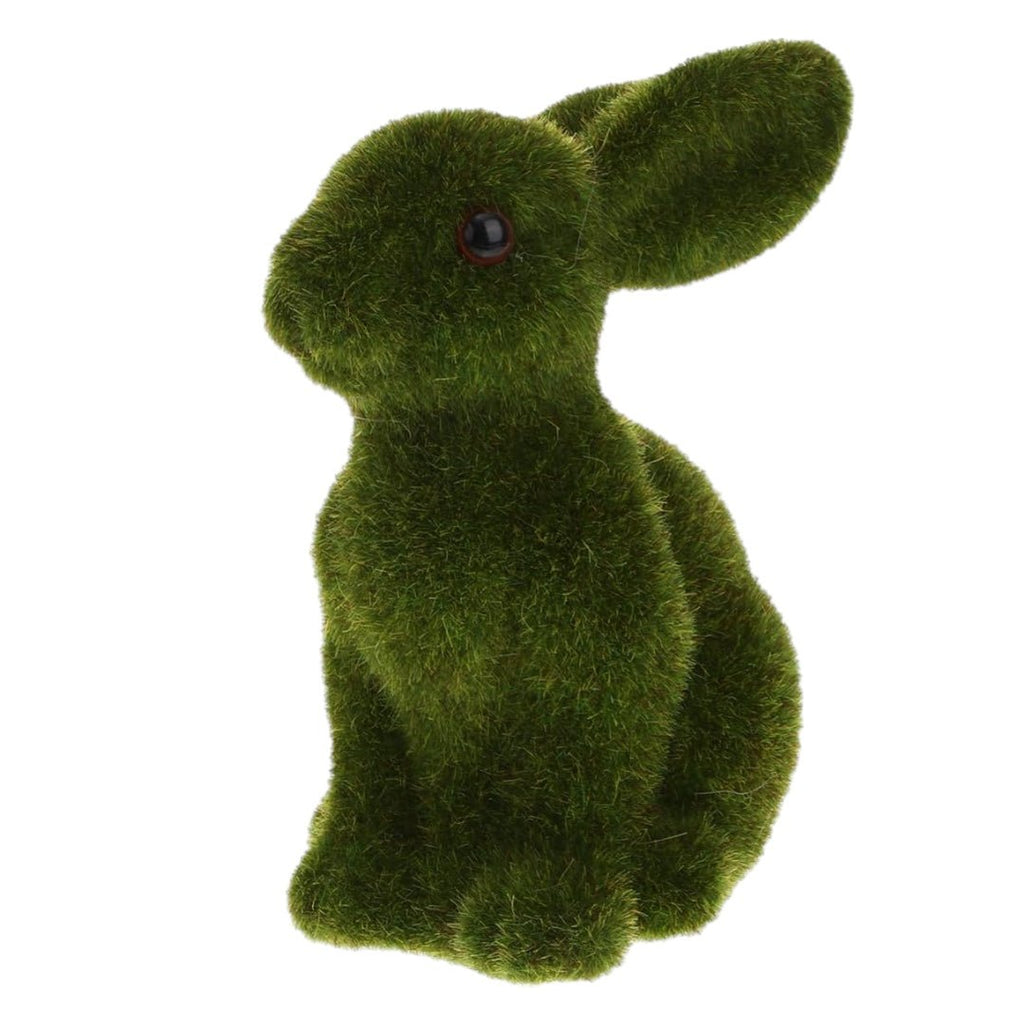Flocked Green Bunny Decor-Easter Decor-Twist-The Grove