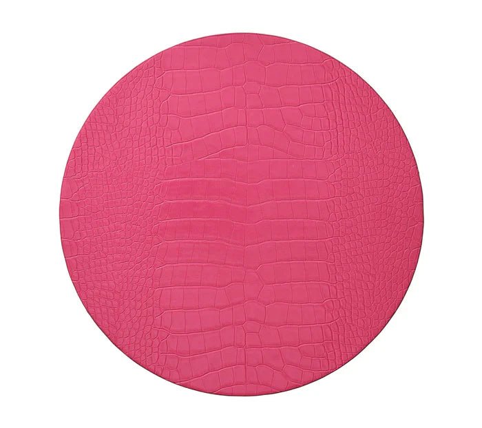 Fuchsia Croco Placemats | Set of Four-Placemats-Clementine WP-The Grove