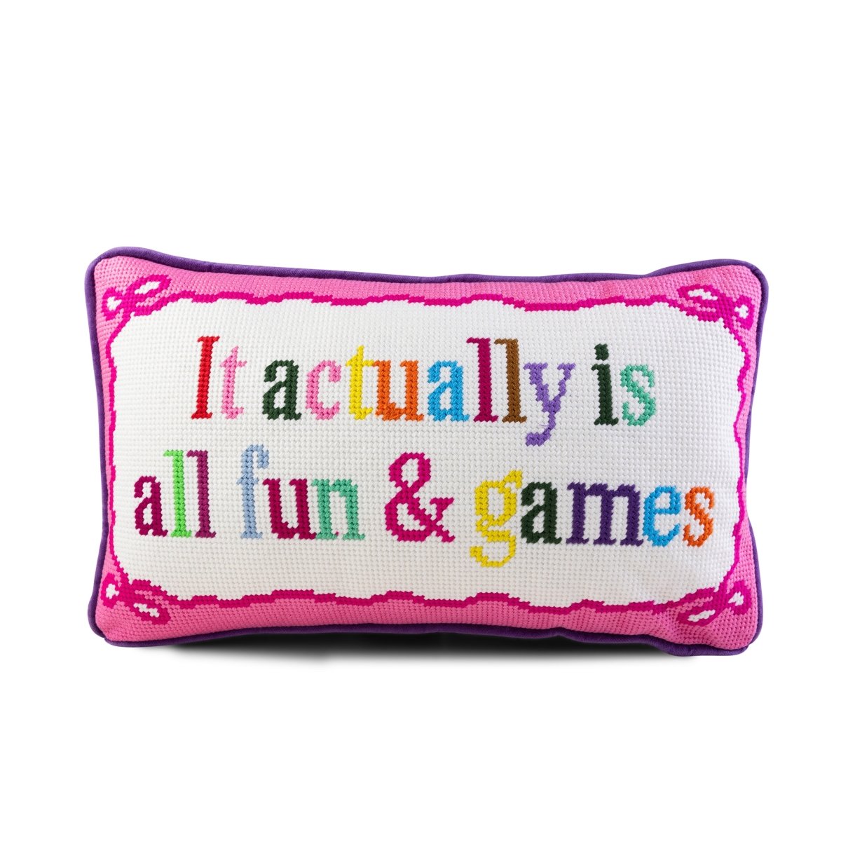 Fun And Games Needlepoint Pillow - Throw Pillows - Furbish Studio - The Grove