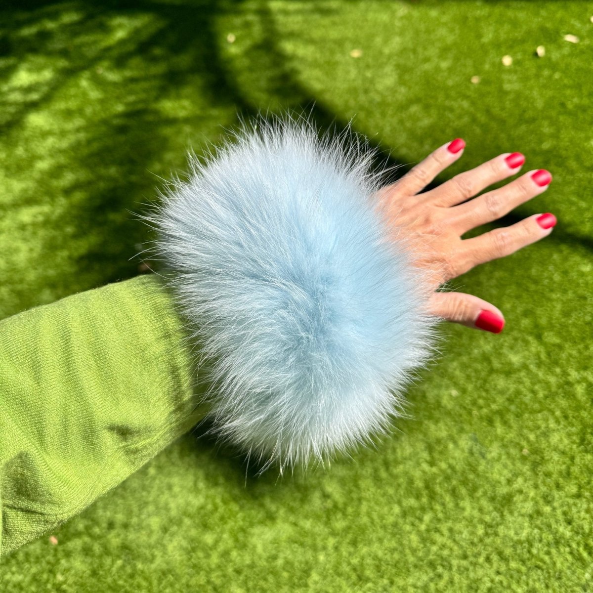 Fur Slap Bracelet Cuffs | Pale Blue - Cuff - Twist - The Grove