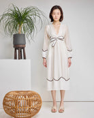 Gabrielle Dress | Cream & Brown - Dresses - Love Binetti - The Grove