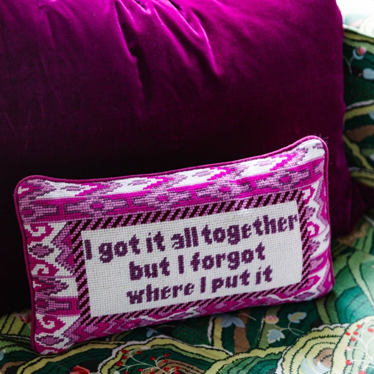 Got It All Together Needlepoint Pillow - Throw Pillows - Furbish Studio - The Grove