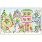 Handpainted Blue Snow Village Placemat - Paper Placemats - RosanneBeck Collections - The Grove