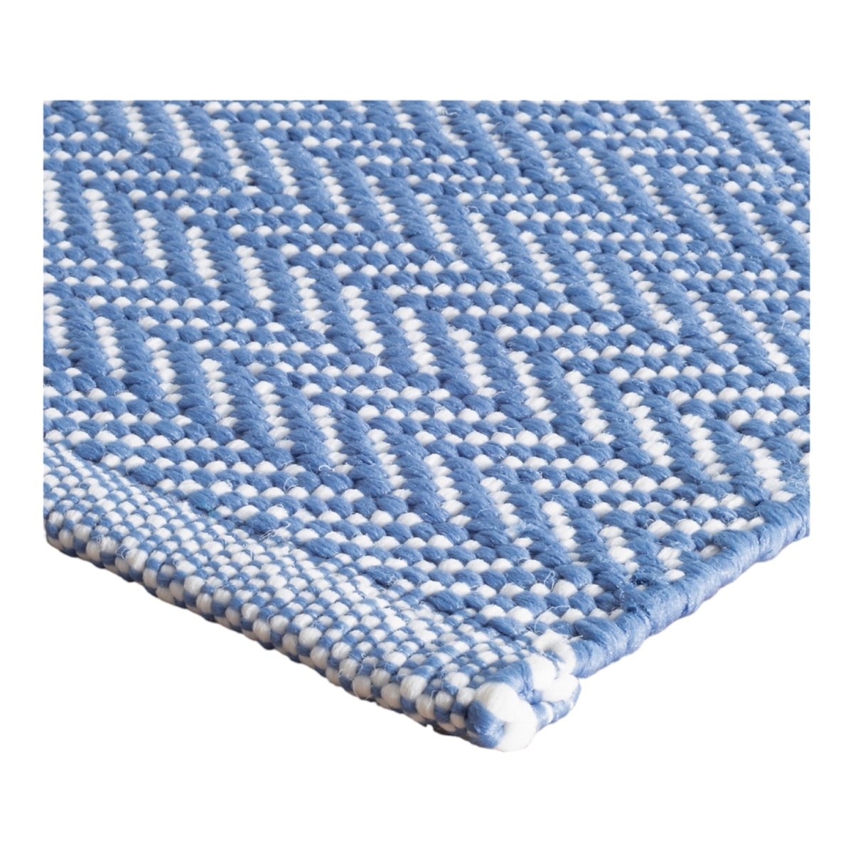 Herringbone Indoor/Outdoor Rug | French Blue-Rugs-Dash & Albert-The Grove