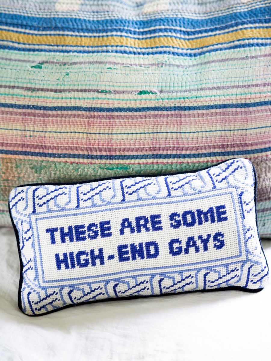 High - End Gays Needlepoint Pillow - Throw Pillows - Furbish Studio - The Grove