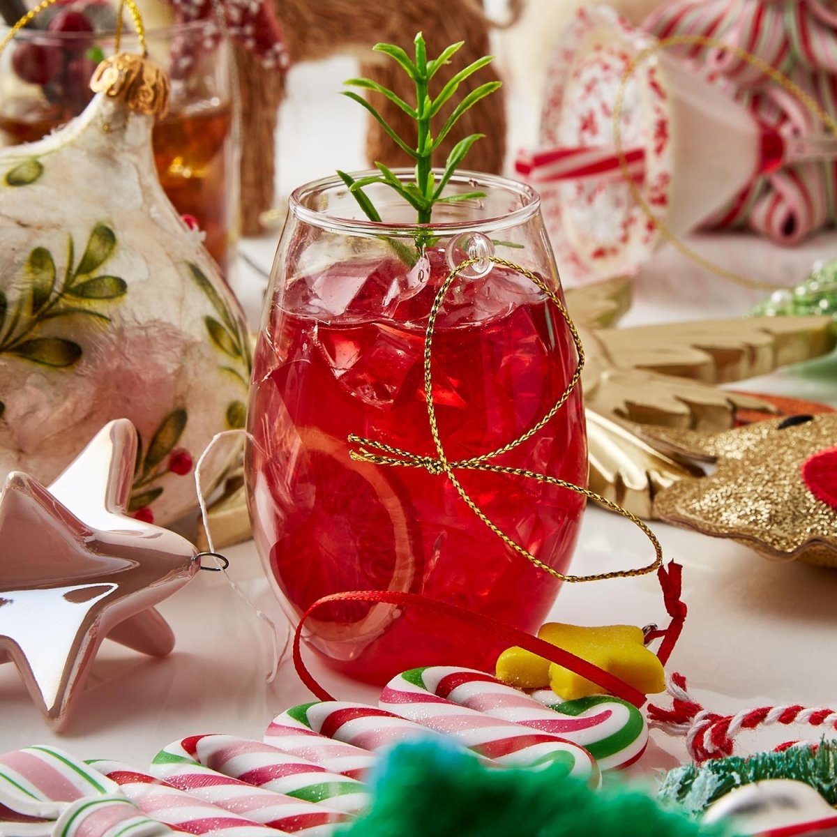 Holiday Cheer Cocktail Drink Ornaments | Five Styles - Holiday Ornaments - Two's Company - The Grove