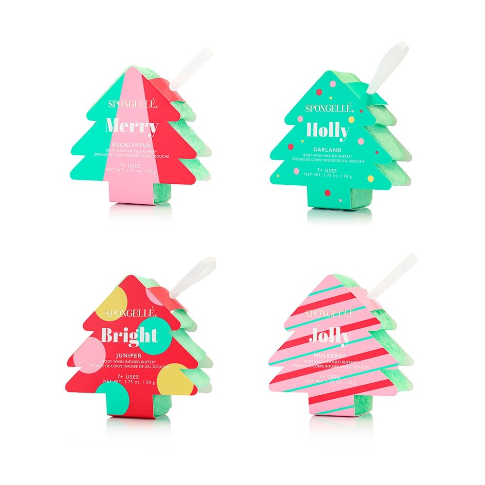 Holiday Tree Bath Buffer | 4 Scents - Bath Sponges & Loofahs - Spongellé - The Grove