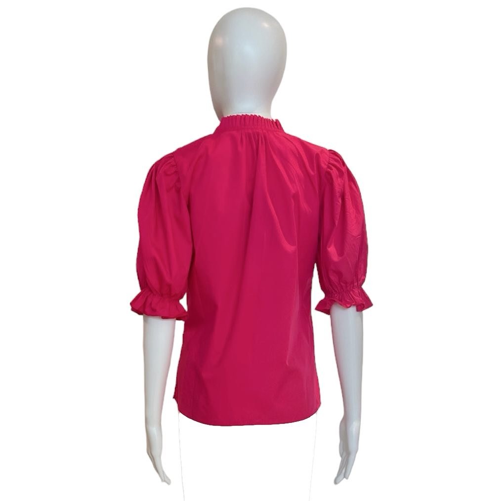 Isla Puff Sleeve Top | Fuchsia - Shirts & Tops - Maude - The Grove