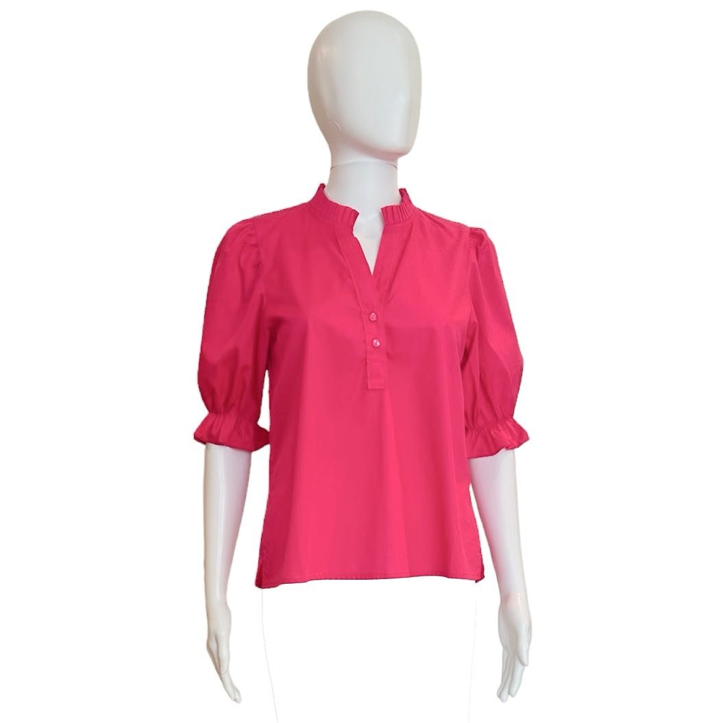 Isla Puff Sleeve Top | Fuchsia - Shirts & Tops - Maude - The Grove