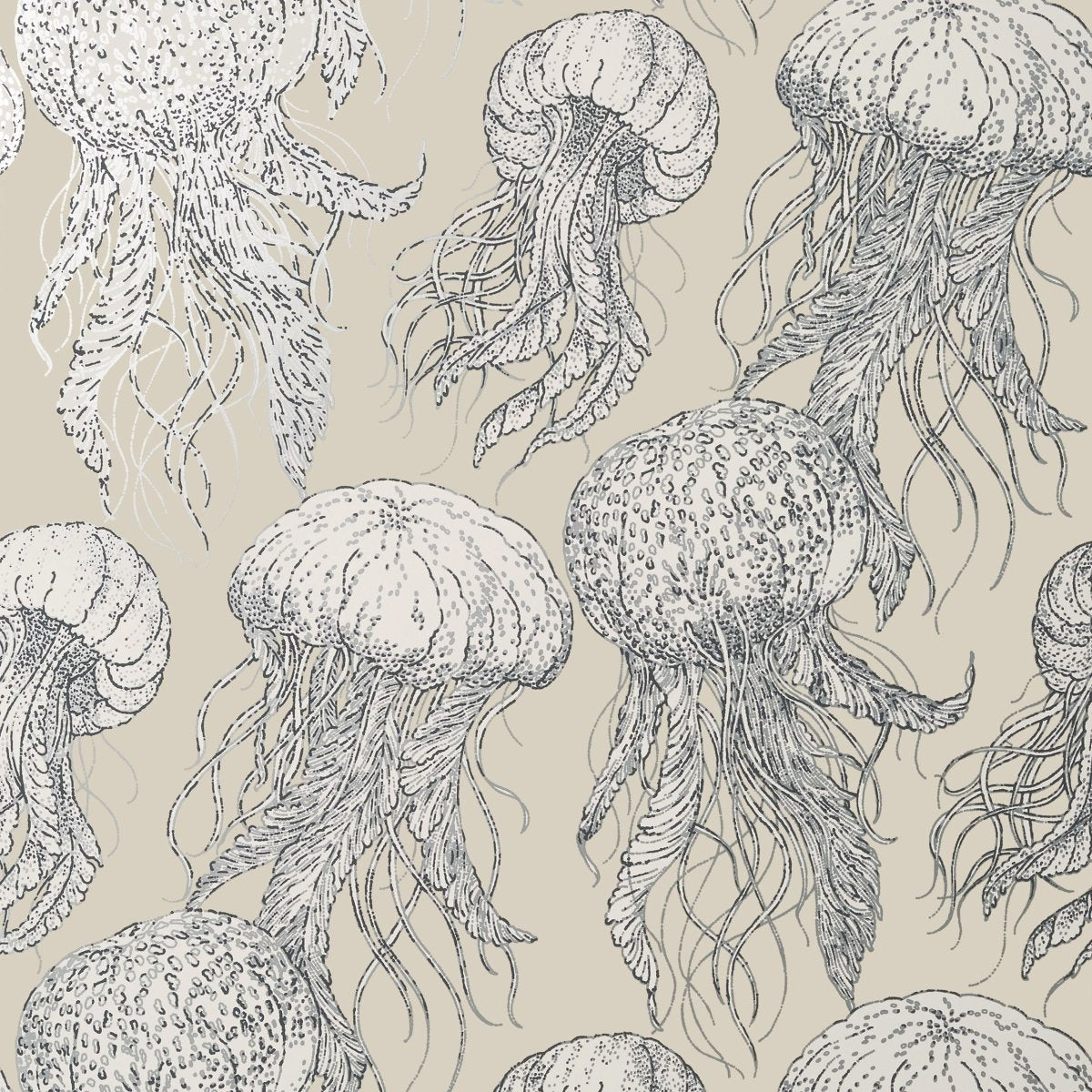 Jelly Fish Bloom Wallpaper - Wallpaper - Thibaut - The Grove