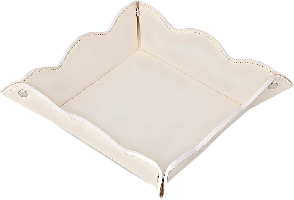 Leather Valet Tray | White-Valet Tray-Twist-The Grove