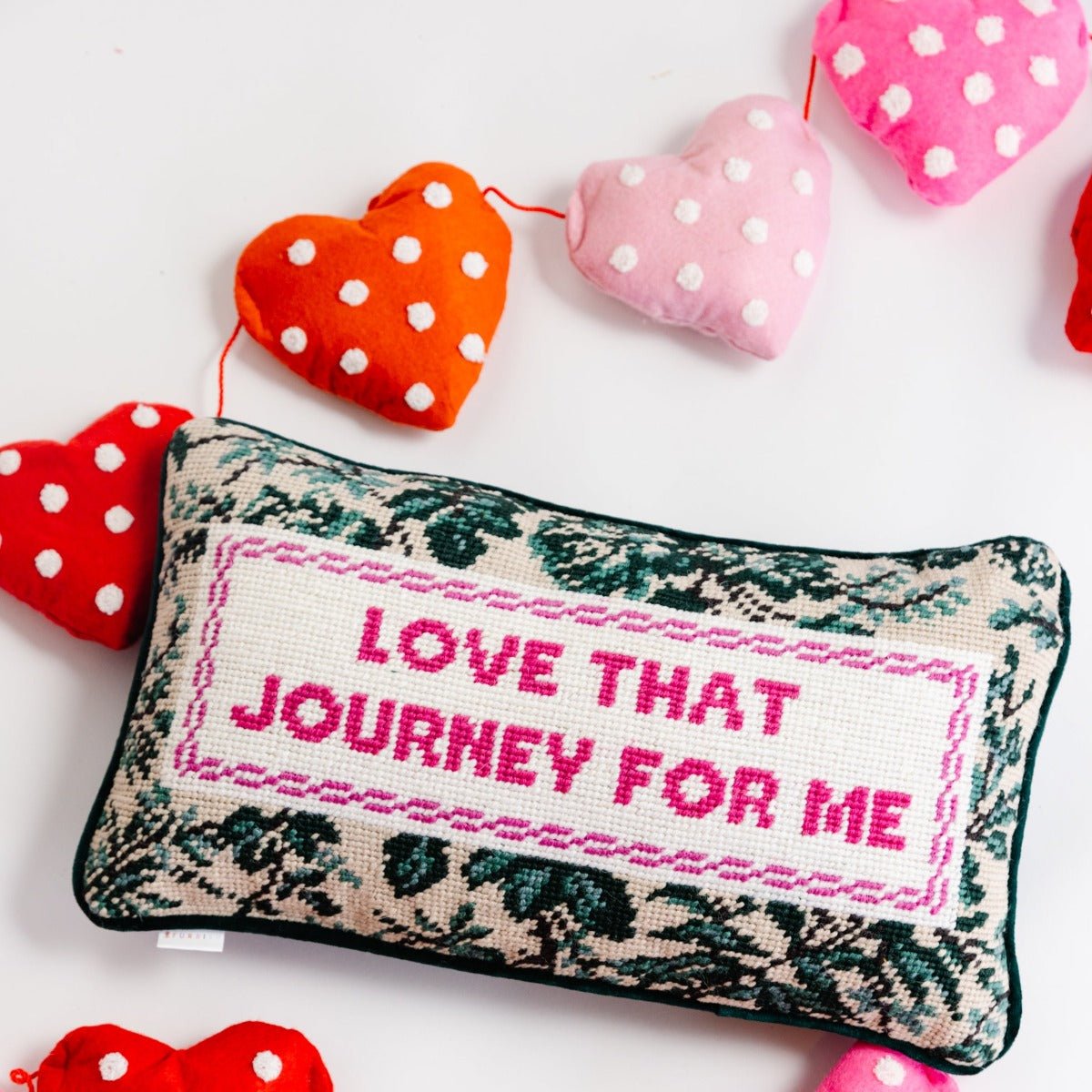 Love That Journey Needlepoint Pillow - Throw Pillows - Furbish Studio - The Grove