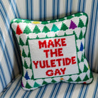 Make the Yuletide Gay Needlepoint Pillow - Throw Pillows - Furbish Studio - The Grove