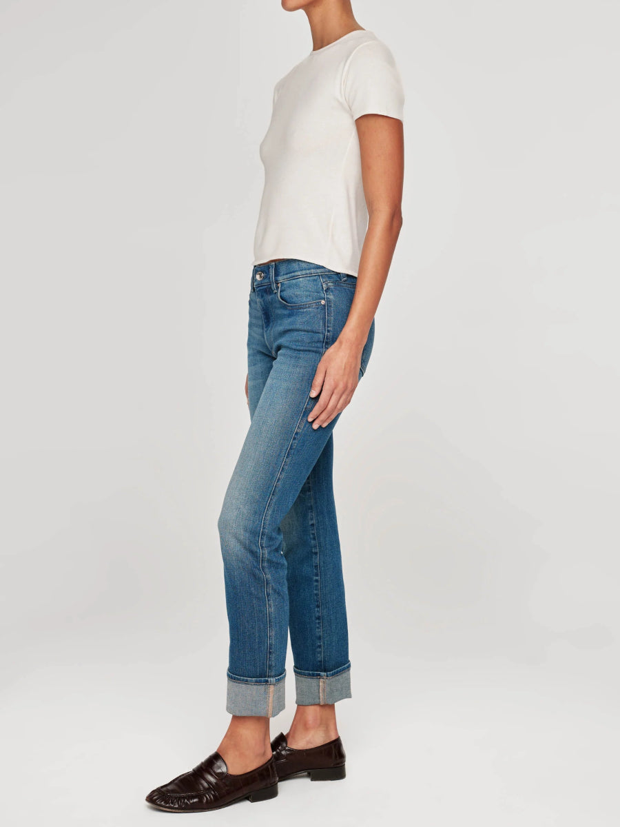 Mara Straight Mid Rise Instasculpt Ankle Jeans | Hulton Cuffed - Jeans - DL1961 - The Grove