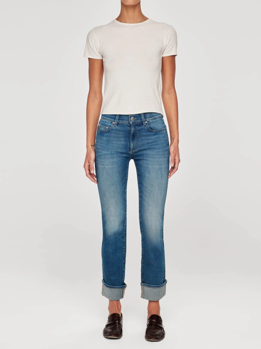 Mara Straight Mid Rise Instasculpt Ankle Jeans | Hulton Cuffed - Jeans - DL1961 - The Grove