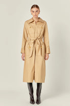 Mellie Modern Classic Shirtdress | Khaki - Dresses - English Factory - The Grove