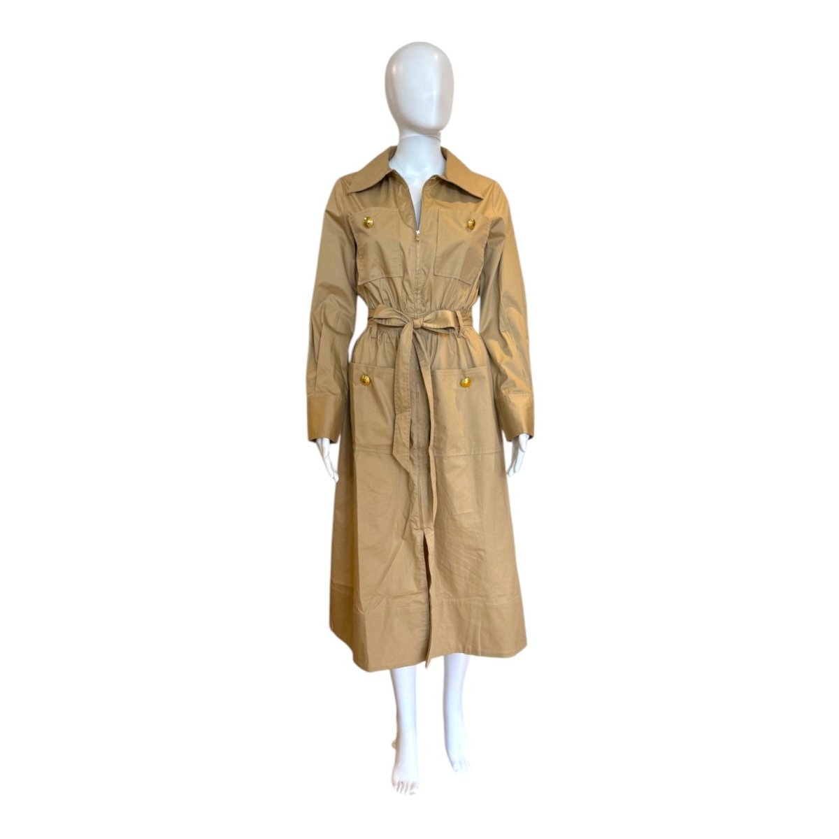 Mellie Modern Classic Shirtdress | Khaki - Dresses - English Factory - The Grove