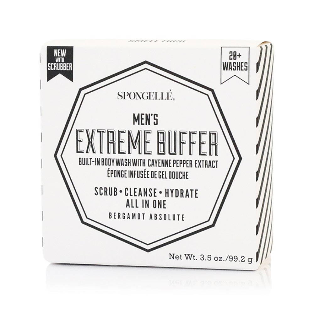 Men's Extreme Buffer | Black Scrubber - Body Wash Infused Buffer - Spongellé - The Grove