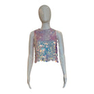 Mermaid Sequin Top | Aqua Big Sequins - Shirts & Tops - Lanhtropy - The Grove