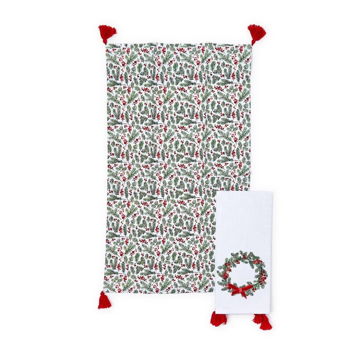 Merry Berry Set of 2 Dish Towels | Two Styles - Tea Towels - Two's Company - The Grove