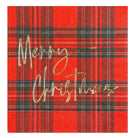 Merry Christmas Red Plaid Cocktail Napkins - Cocktail Napkins - DTHY - The Grove