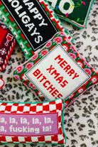 Merry Xmas Bitches Needlepoint Pillow - Throw Pillows - Furbish Studio - The Grove