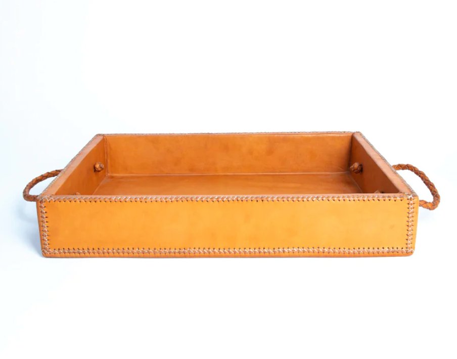 Mesa Rectangle Ottoman Tray with Braided Handles-Tray-Clementine WP-The Grove