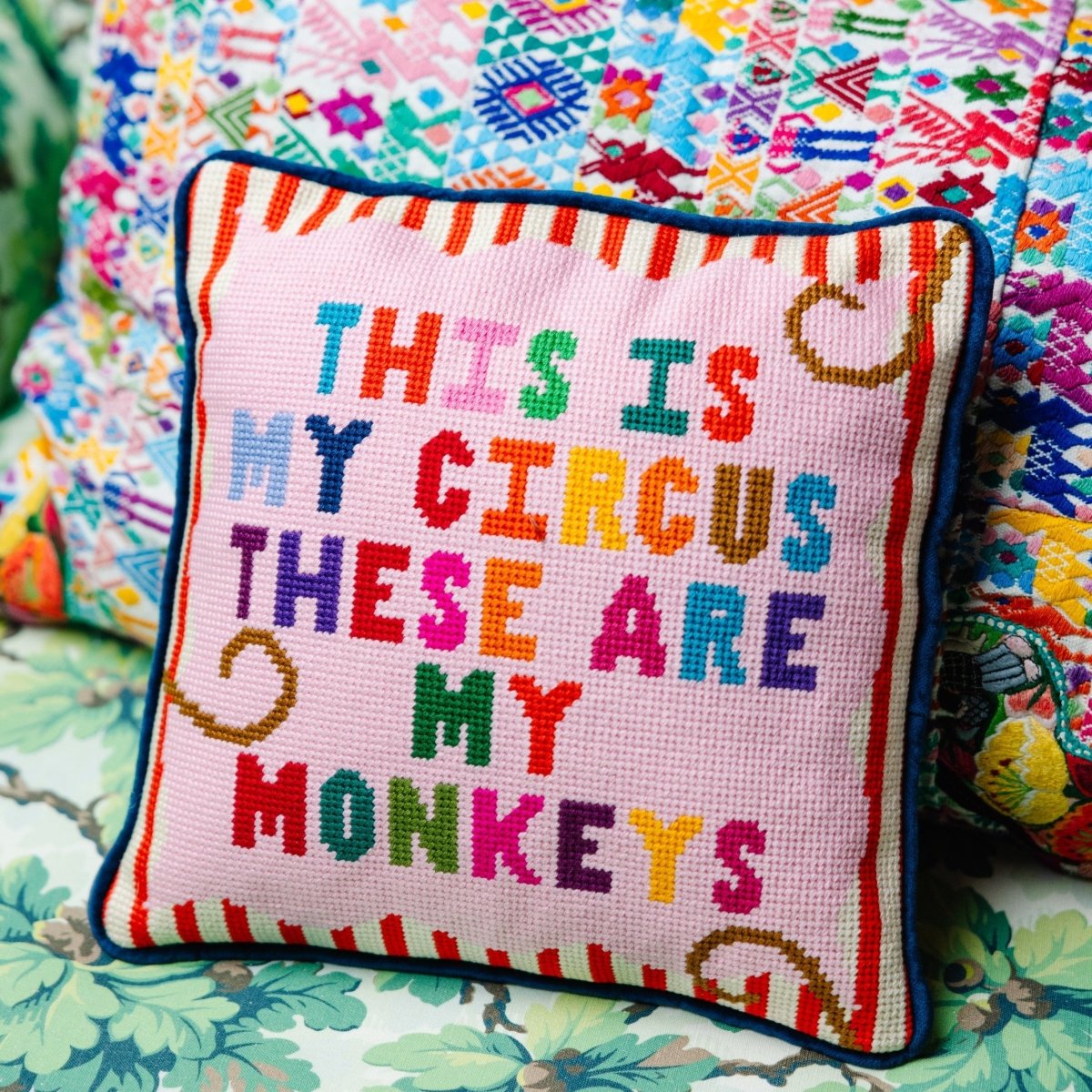 My Circus Needlepoint Pillow - Throw Pillows - Furbish Studio - The Grove