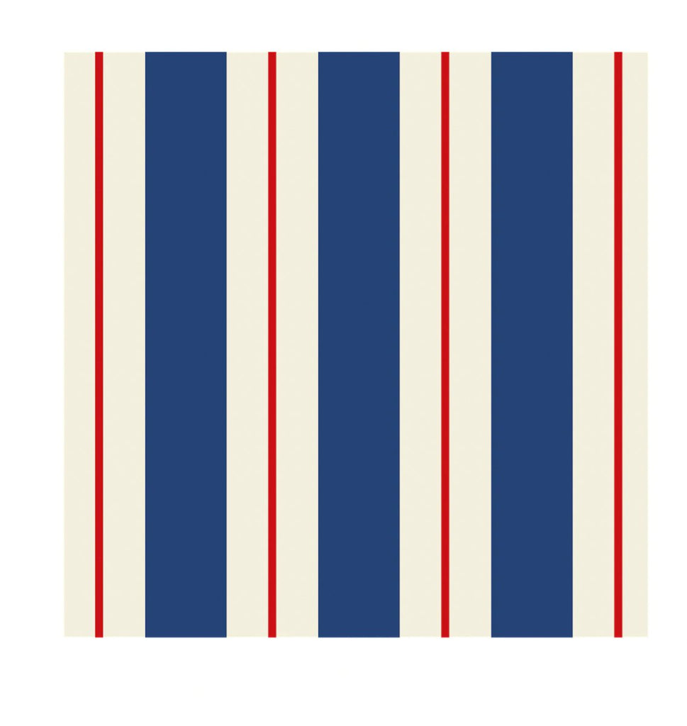 Navy & Red Awning Stripe Cocktail Napkin-Cocktail Napkins-Hester & Cook-The Grove