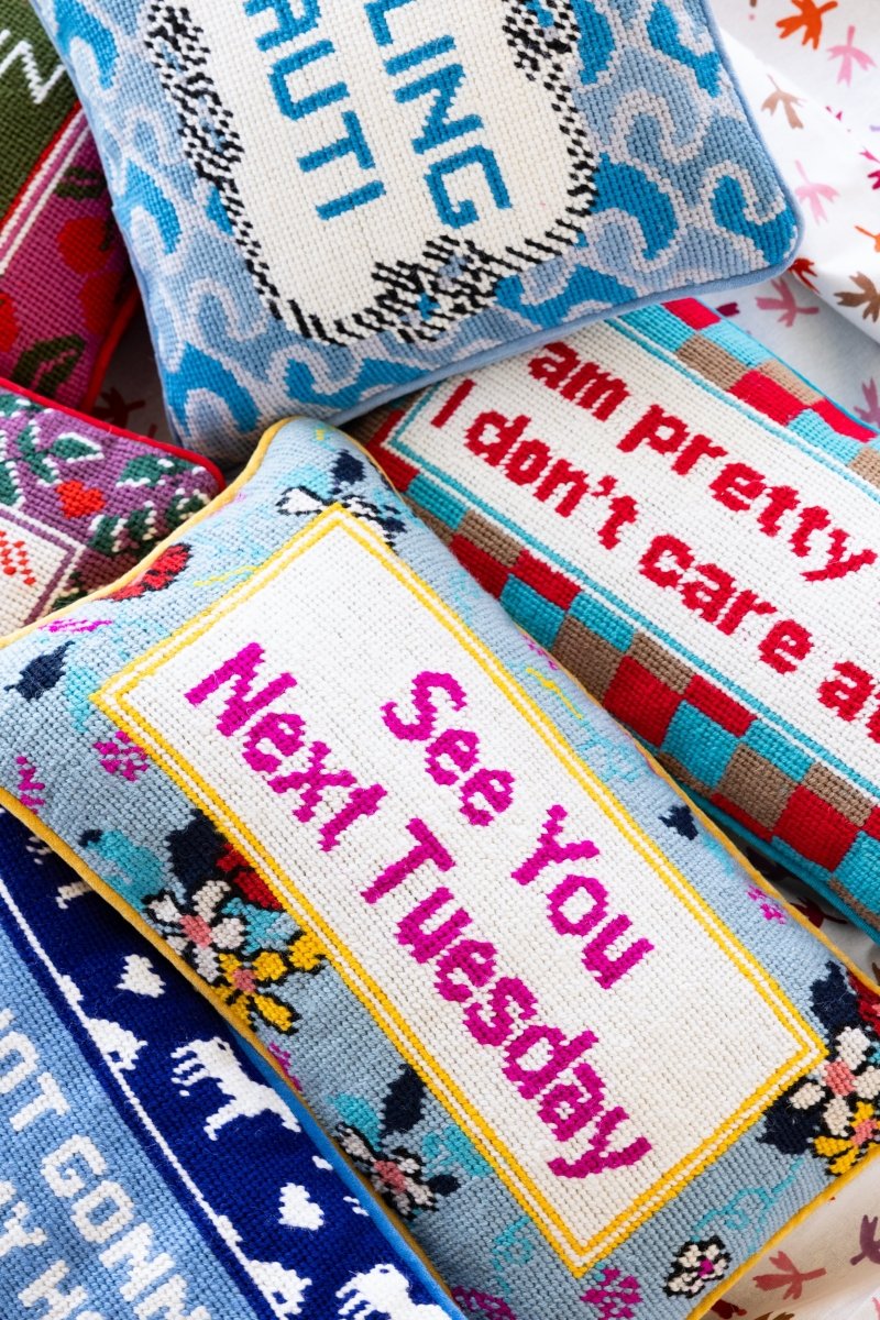 Next Tuesday Needlepoint Pillow - Throw Pillows - Furbish Studio - The Grove