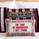 On Time Needlepoint Pillow - Throw Pillows - Furbish Studio - The Grove