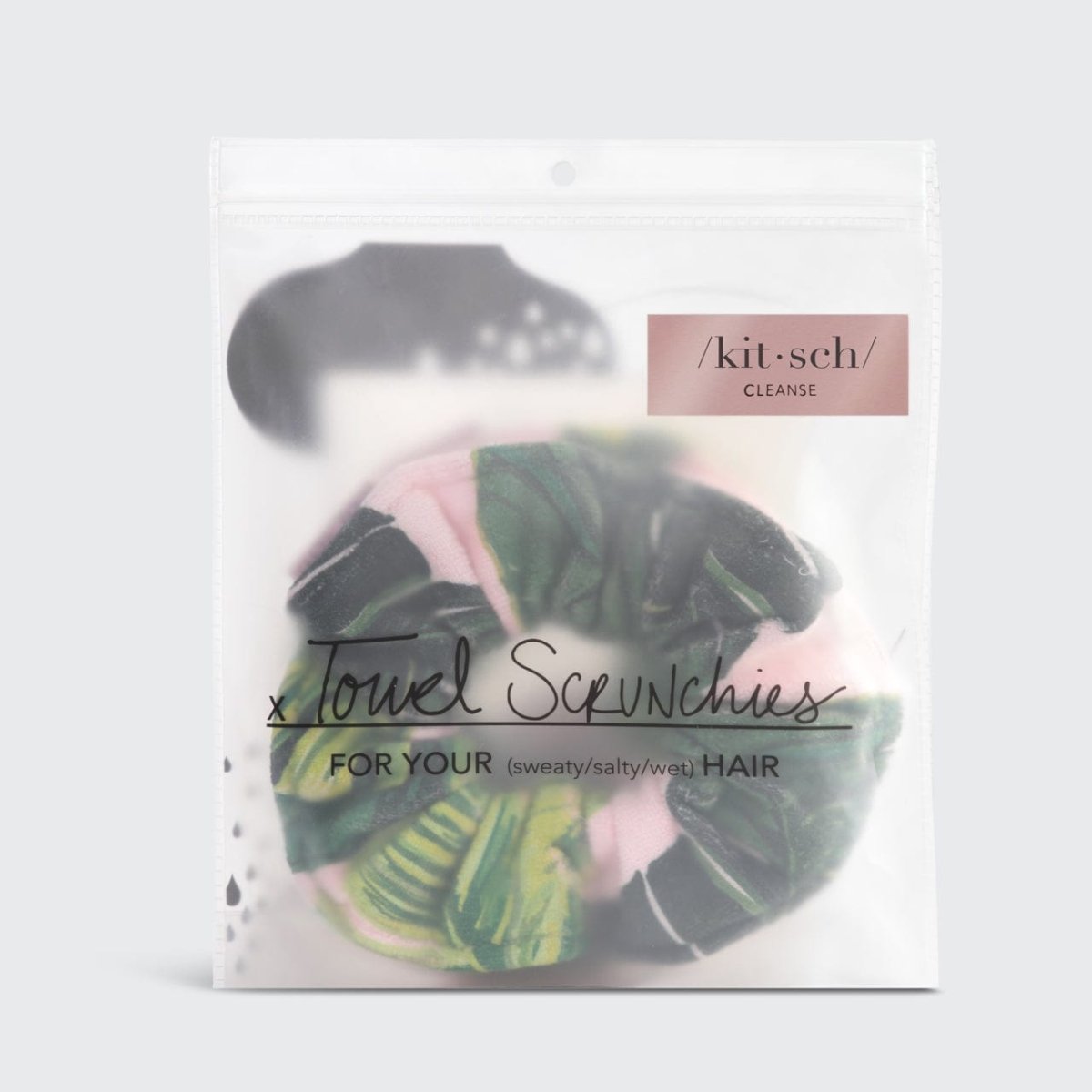 Patented Microfiber Towel Scrunchies | Palm Print - Hair Accessories - KITSCH - The Grove