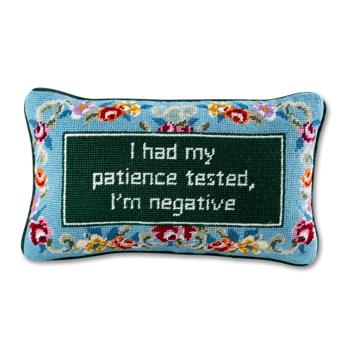 Patience Needlepoint Pillow - Throw Pillows - Furbish Studio - The Grove