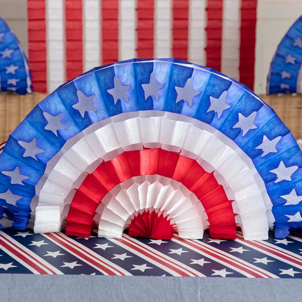 Patriotic Star Fan Decor-Seasonal & Holiday Decorations-Hester & Cook-The Grove