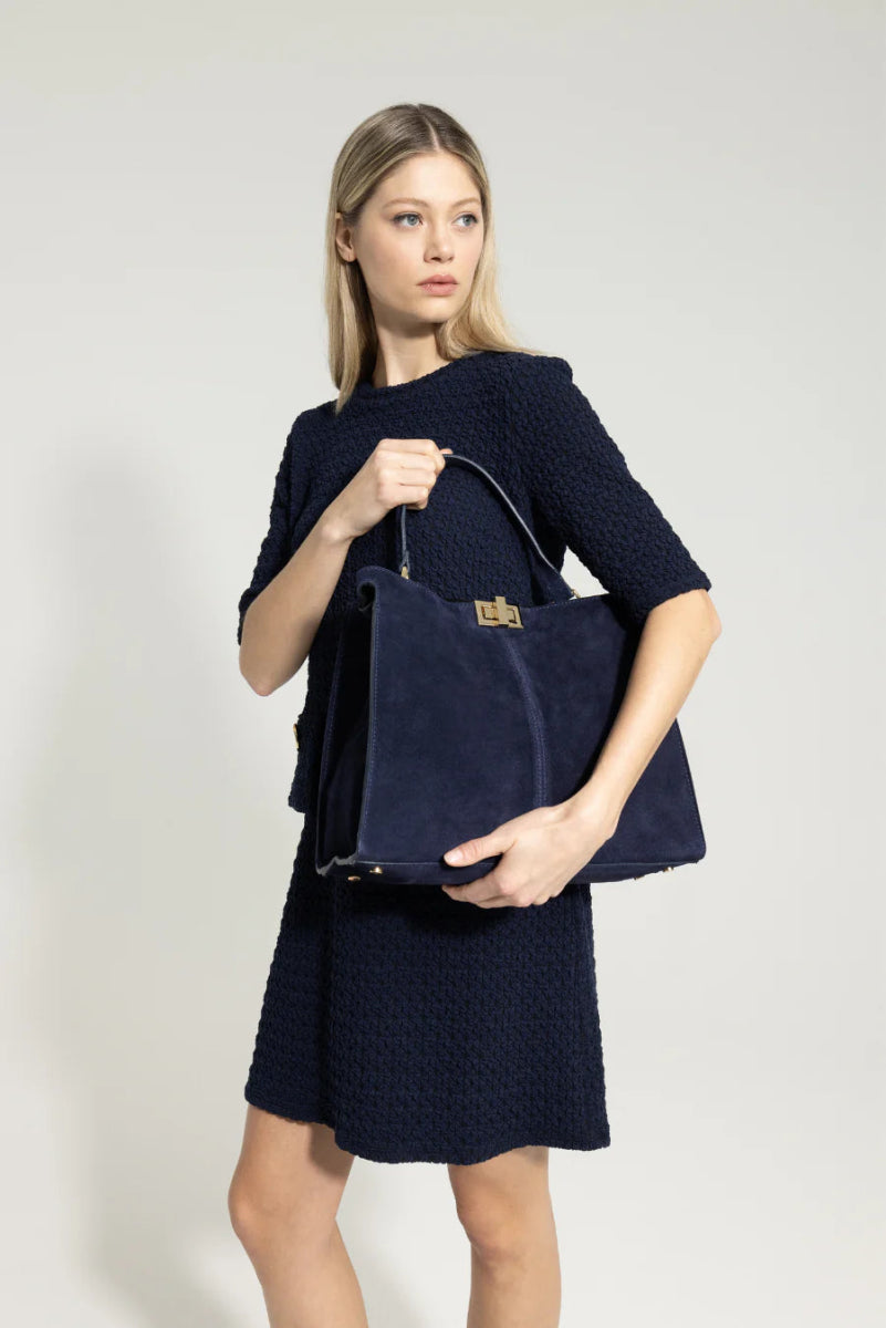 Pavia Handbag | Navy - Handbags - Nadya Toto - The Grove