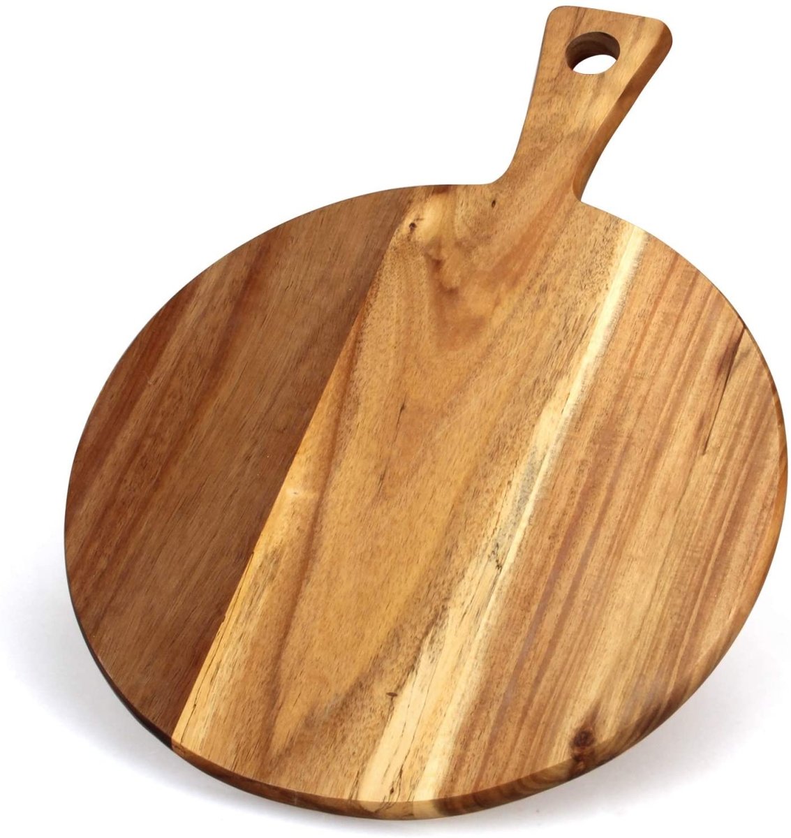 Personalized Round Acacia Wood Cutting Board with Handle - Cutting Boards - Clementine WP - The Grove