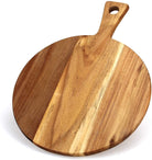 Personalized Round Acacia Wood Cutting Board with Handle - Cutting Boards - Clementine WP - The Grove