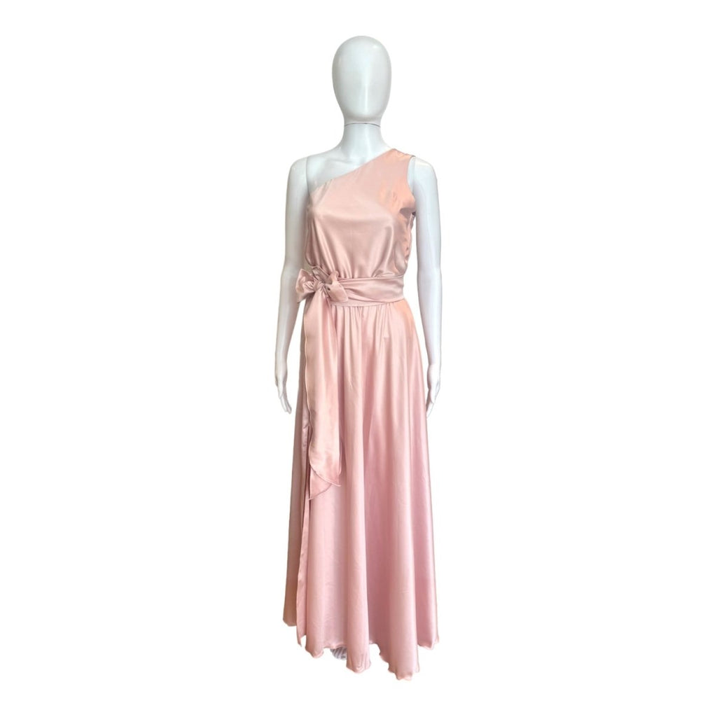 Petal Pink One Shoulder Maxi Dress-Dresses-Moqette-The Grove