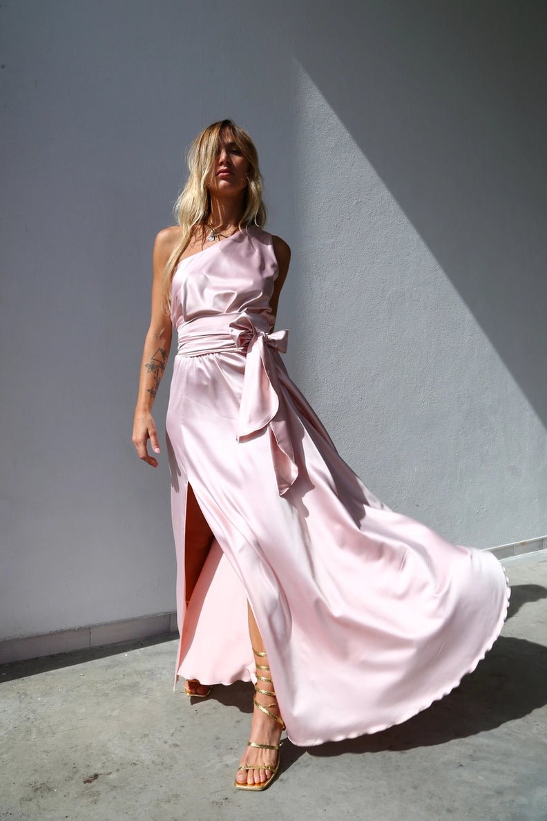 Petal Pink One Shoulder Maxi Dress - The Grove