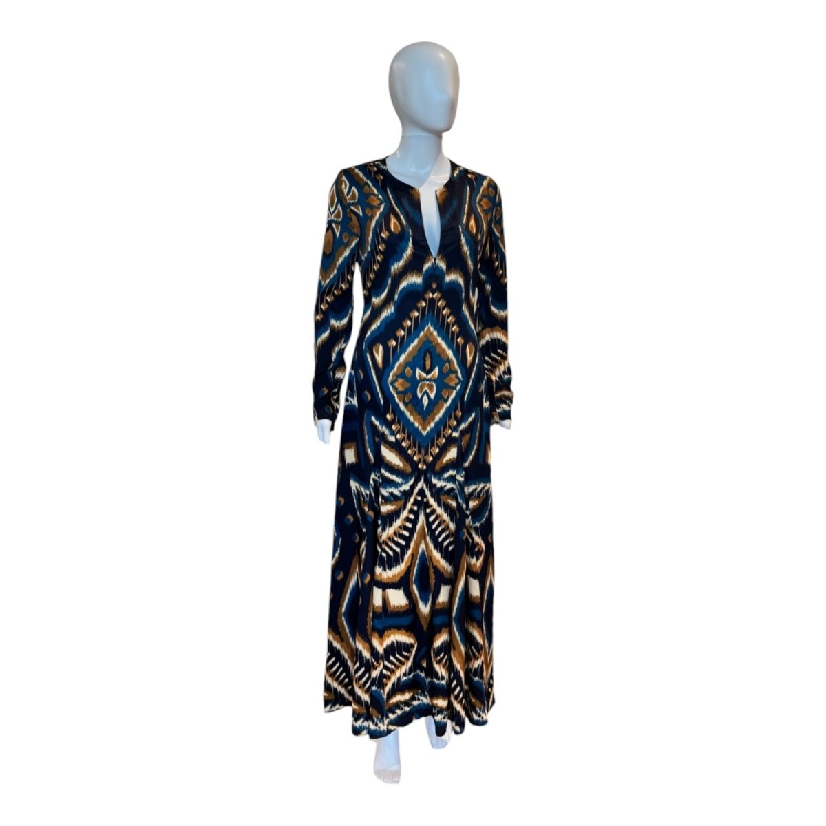 Pineapple Ikat Blue Maxi Dress - Dresses - FARM Rio - The Grove