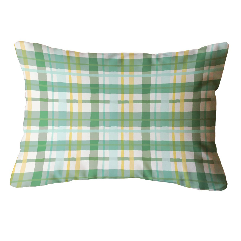 Plaid Indoor/Outdoor Pillow - Lumbar-Throw Pillows-CB Studio-The Grove