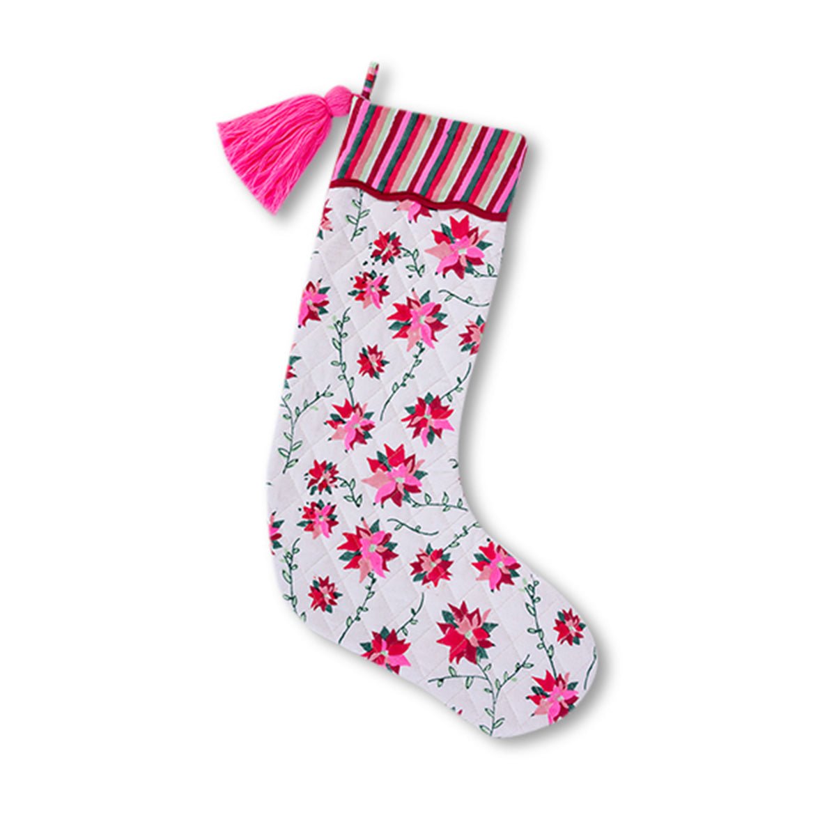 Poinsettia Stocking - Holiday Stockings - Furbish Studio - The Grove