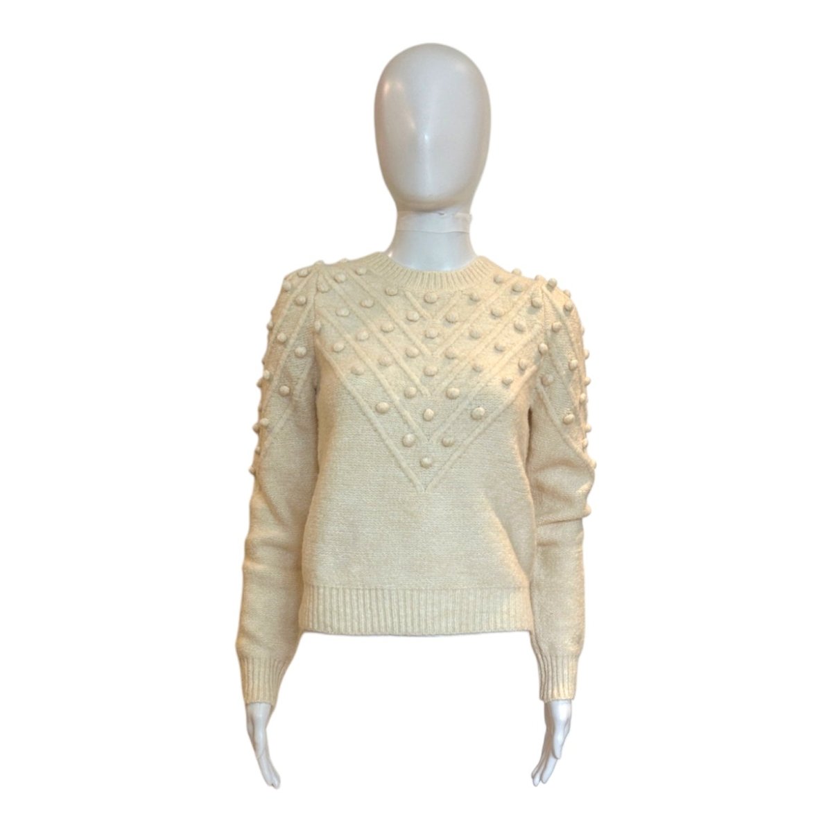 Pom Pom Detail Sweater | Cream - Sweaters - English Factory - The Grove