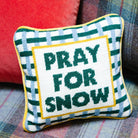 Pray For Snow Needlepoint Pillow - Throw Pillows - Furbish Studio - The Grove